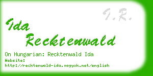 ida recktenwald business card